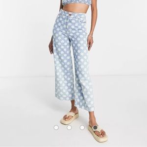 Billabong x Wrangler Perfect Pair beach pants in blue ditsy floral print